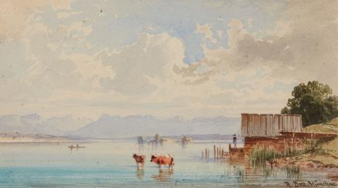 Anton Doll - Lake Starnberg with a Panoramic view of the Alps