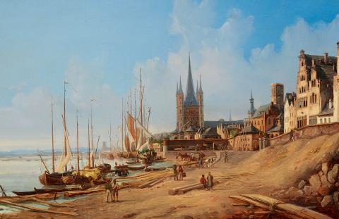 Carl Emanuel Conrad - View of Cologne with the Church of Great St Martin