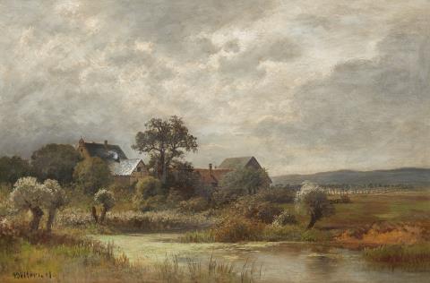 Heinrich Deiters - A Landscape with Farmstead