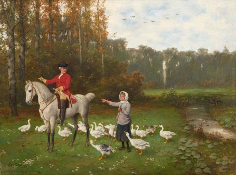 Hubert Salentin - The Horseman and the Goose Girl