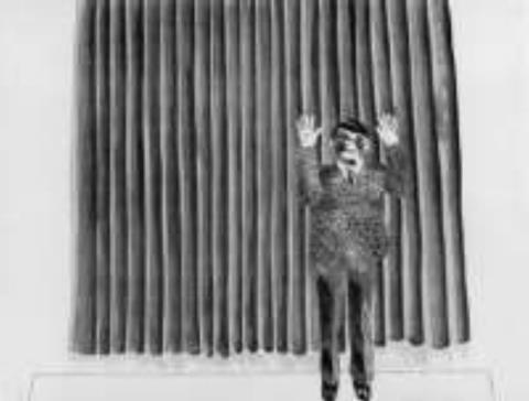 David Hockney - Figure by a Curtain