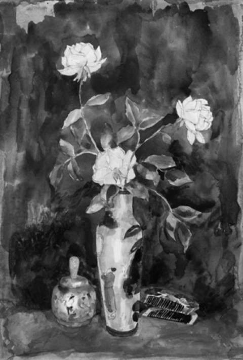 Emil Orlik - Blumenstilleben mit chinesischer Vase