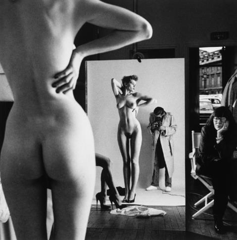 Helmut Newton - Self Portrait with wife and models