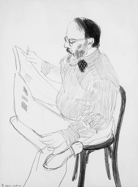 David Hockney - Henry reading the newspaper