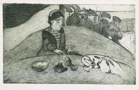 Paul Gauguin (Paris 1848 - 1903 Atuana (La Dominique/Marquesas Inseln)/Armand Seguin (Bretagne 1869 - 190 - La Femme au figues