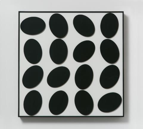 Gerhard von Graevenitz - 16 schwarze Ovale auf Weiß