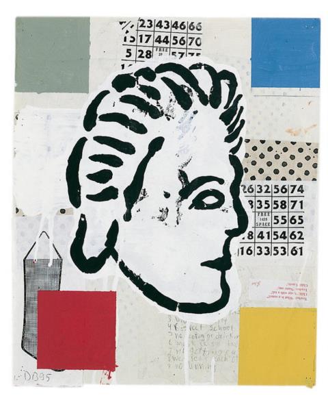 Donald Baechler - Abstract Composition with Greek Head # 1