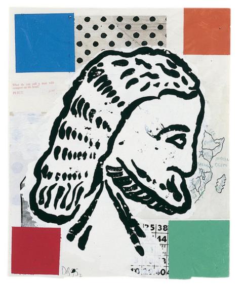 Donald Baechler - Abstract Composition with Greek Head # 2