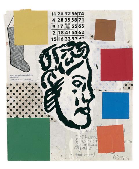 Donald Baechler - Abstract Composition with Greek Head # 4