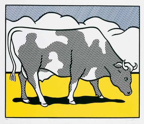 Roy Lichtenstein - Cow Triptych (Cow going abstract)