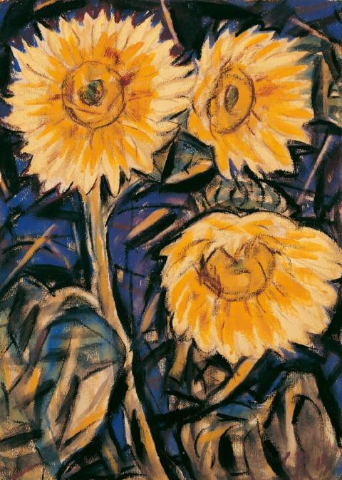 Christian Rohlfs - Drei Sonnenblumen