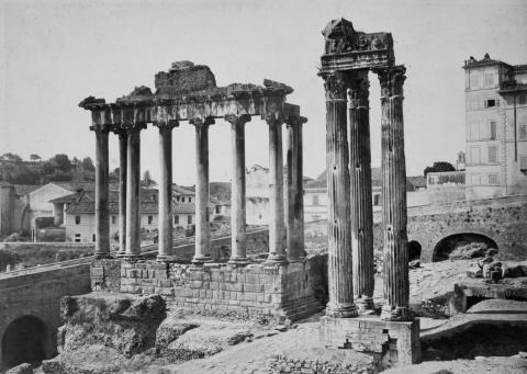 Auguste Rosalie Bisson - Temple de Saturne et Temple de Jupiter Arc de Constantin Le Forum