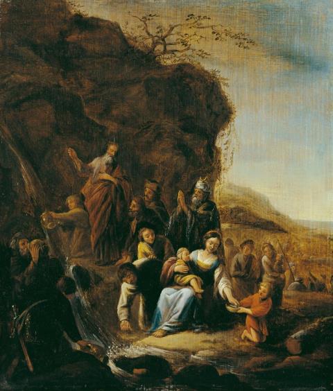 Jacob de Wet d. J. - MOSES SCHLÄGT WASSER AUS DEM FELSEN (Moses 4, 20, 11).