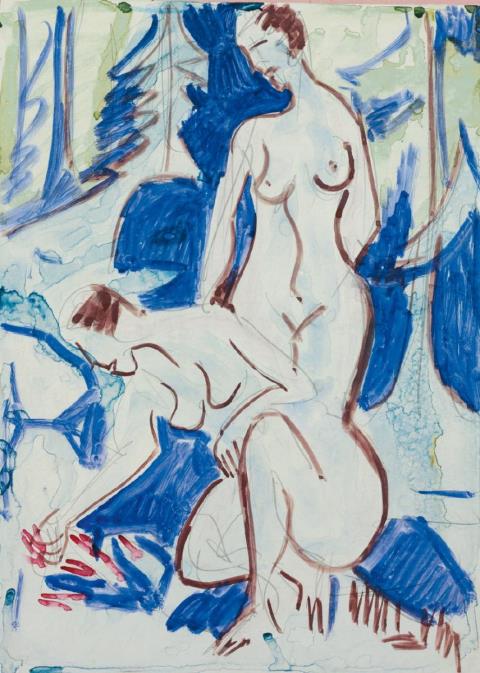 Ernst Ludwig Kirchner - Zwei Akte im Walde