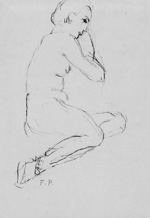 Francis Picabia - Sitzender weiblicher Akt im Profil