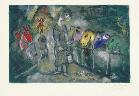 Marc Chagall - Die Fütterung der Zirkuspferde