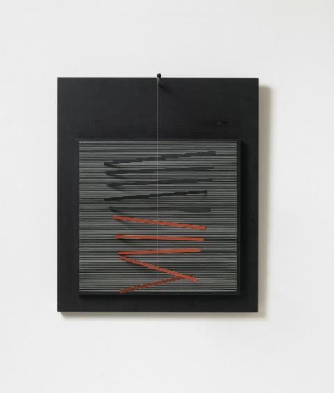 Jesus Rafael Soto - Petit Vibration brique et noir