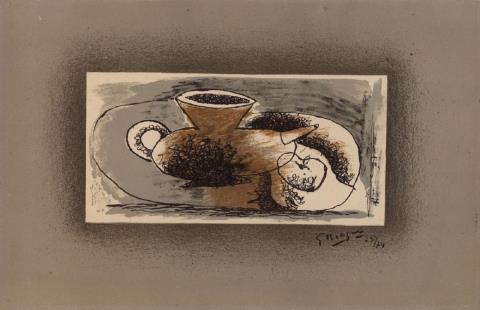 Georges Braque - Théière sur fond gris