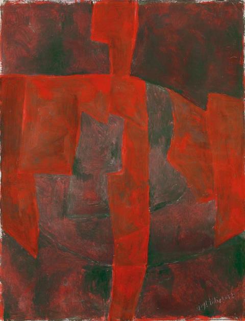 Serge Poliakoff - Composition abstraite (Rouge-Vert)