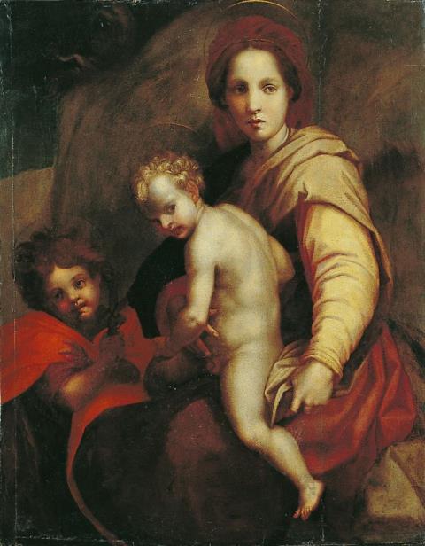 Andrea del Sarto - MARIA MIT JESUS UND DEM JOHANNESKNABEN.
