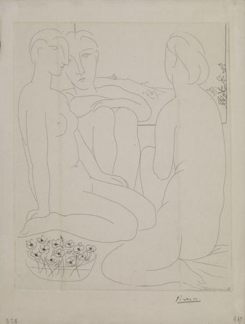 Pablo Picasso - Trois Femmes nues et une coupe d'anémones