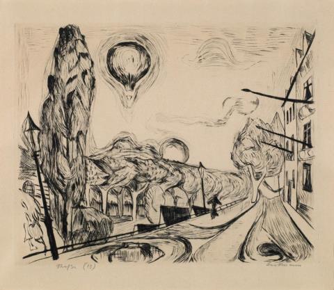 Max Beckmann - Landschaft mit Ballon