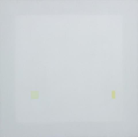 Antonio Calderara - Attrazione Rectangolare e Quadrata in Quadrato bianco