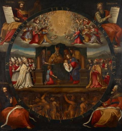  Antwerp School - THE ADORATION OF THE NAME OF JESUS