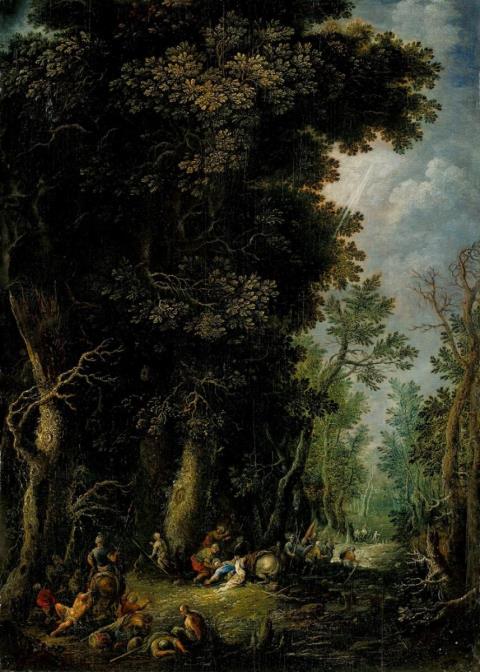 Johann Jacob Hartmann - WOODED LANDSCAPE WITH THE CONVERSION OF ST. PAUL