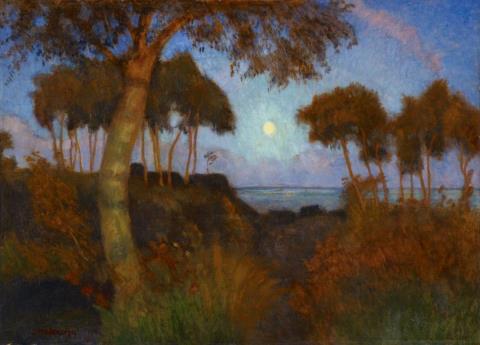 Otto Modersohn - Rising Moon over Marshland