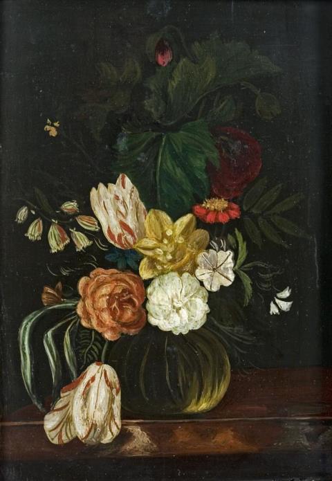Jan van den Hecke the Elder - STILL LIFE WITH FLOWERS AND A VASE