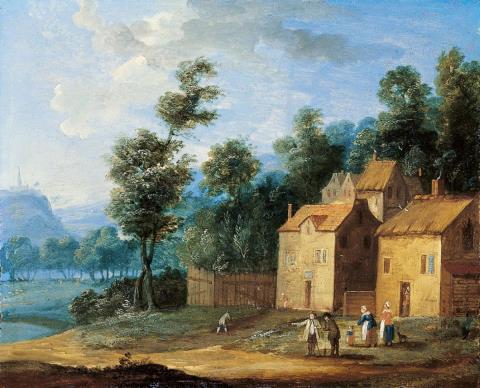 Jan Frans van Bredael - LANDSCAPE WITH FARMSTEAD AND FIGURES
