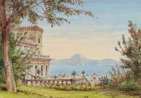 Giuseppe Carelli - A PALACE AT THE BAY OF PALERMO