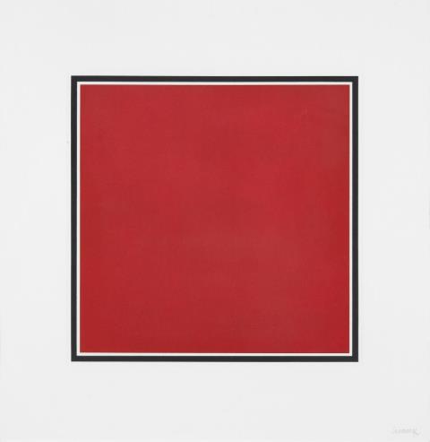 Sol LeWitt - Red, yellow, blue and gray squares, bordered by a black band