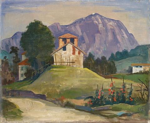 Karl Hofer - Haus auf dem Hügel (mit Monte Generoso)