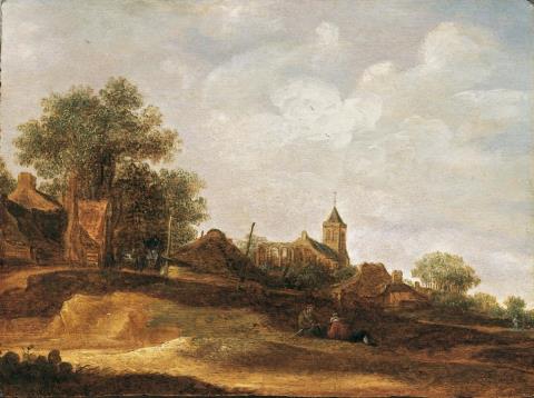 Dutch School, 17th century - VILLAGE SCENE
