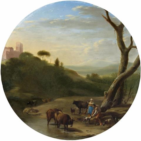 Goffredo Wals - ITALIAN LANDSCAPE WITH SHEPHERDS