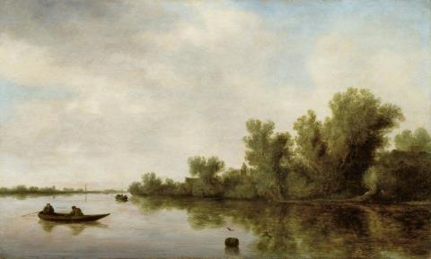 Salomon van Ruysdael - A BARRELL IN THE WATER