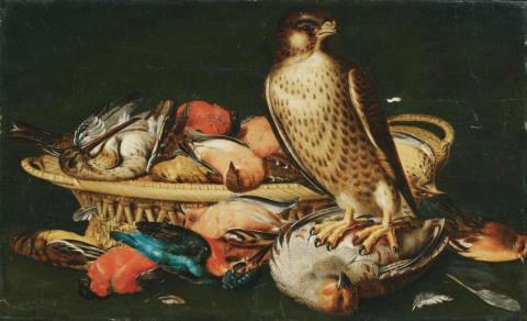 Nicolaas Cave - STILL LIFE WITH BIRDS AND A FALCON