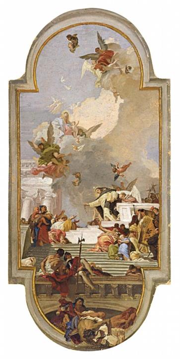 Giovanni Battista Tiepolo - DIE EINSETZUNG DES ROSENKRANZES