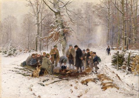 Hugo Mühlig - AFTER THE HUNT IN THE WINTER