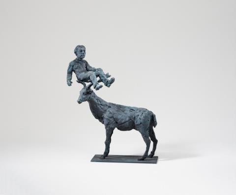 Stephan Balkenhol - Untitled (Man upon Deer Antler)