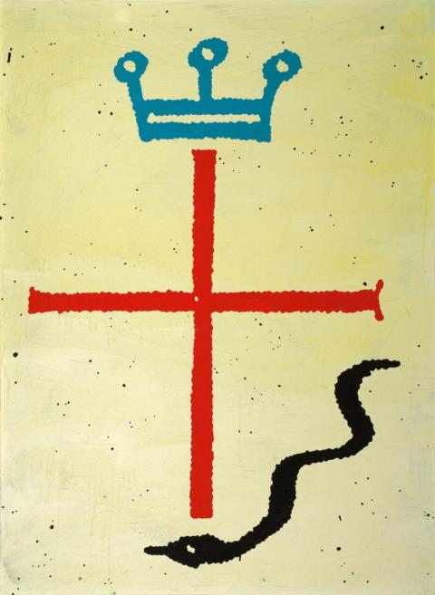 Walter Dahn - Untitled (Crown, Cross, Snake)