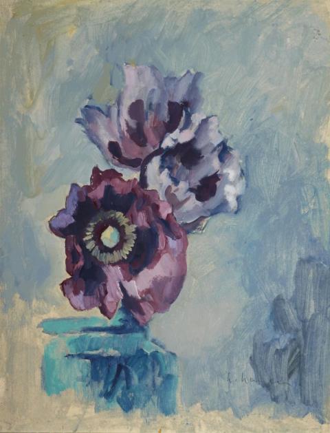 Heinrich Nauen - White-Violet Tulips