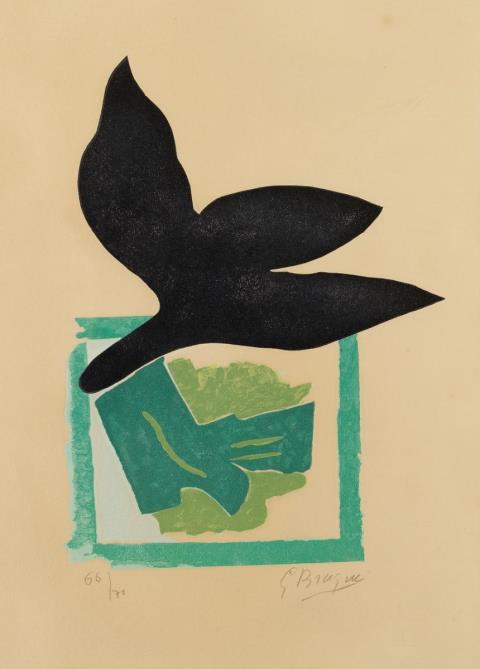 Georges Braque - Oiseau noir sur fond vert