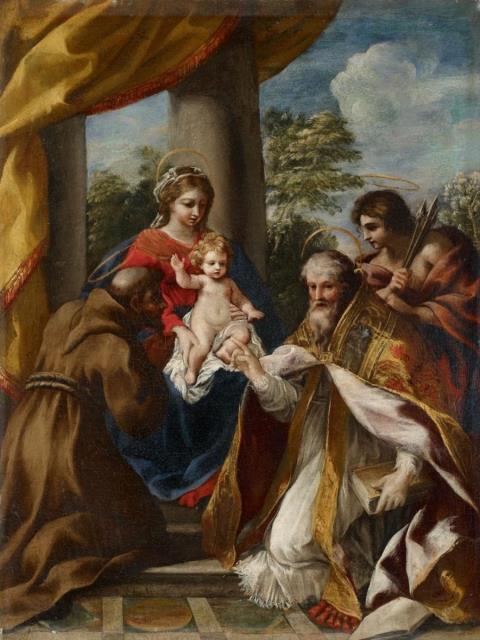 Giovanni Francesco Romanelli - MADONNA WITH CHILD AND SAINTS
