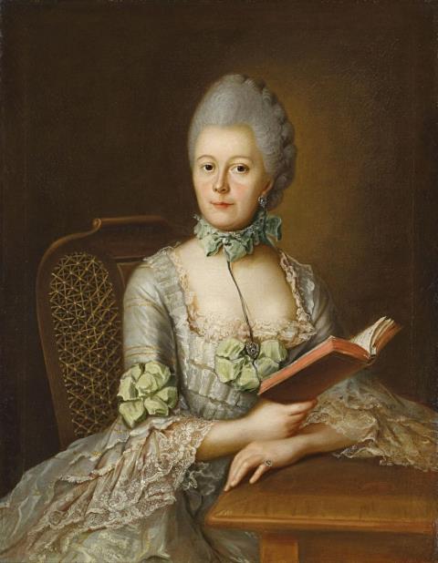 Johann Heinrich Tischbein the Elder - PORTRAIT OF A LADY READING A BOOK