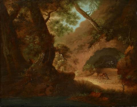 Caspar David Friedrich - Wolves in the Forrest in Front of a Cave (WOLFSSCHLUCHT)
