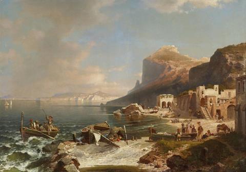 Franz Richard Unterberger - VIEW ON CAPRI SEEN FROM THE BAY OF NAPLES