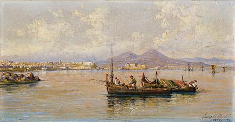 Giuseppe Carelli - A PAIR OF VIEWS OF THE BAY OF NAPLES 1. MERCELLINA 2. SORRENT
